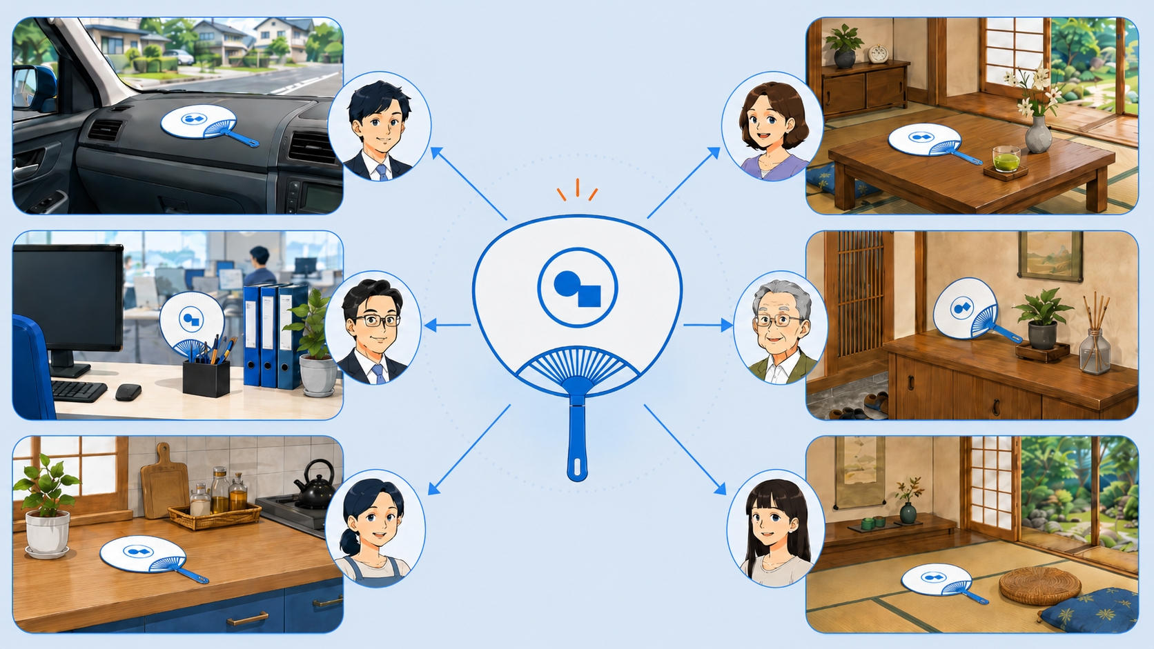 様々な場所で広告になるうちわ